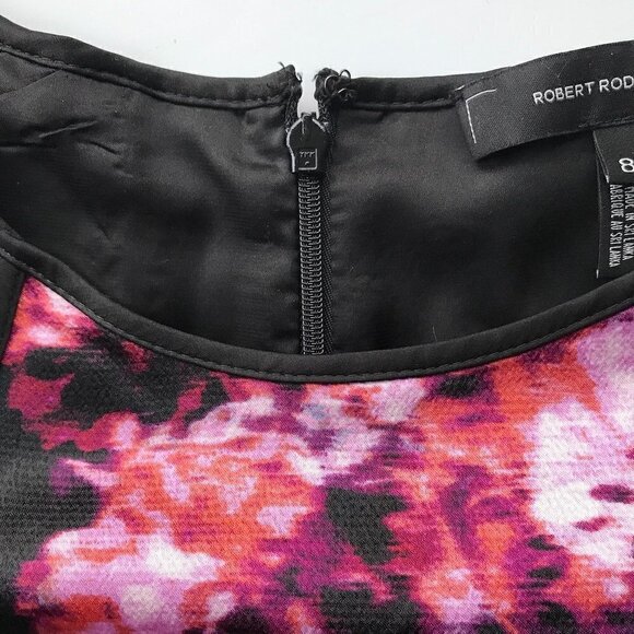 ROBERT RODRIGUEZ Sleeveless Fit Flare A-Line Dress Pink/Black 8 - Picture 15 of 16